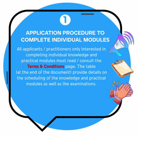 1.2 - APPLICATION PROCEDURE TO COMPLETE INDIVIDUAL MODULES